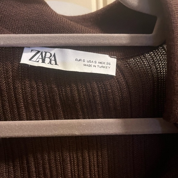 Zara Chocolate Brown Knit Top - Picture 3 of 4